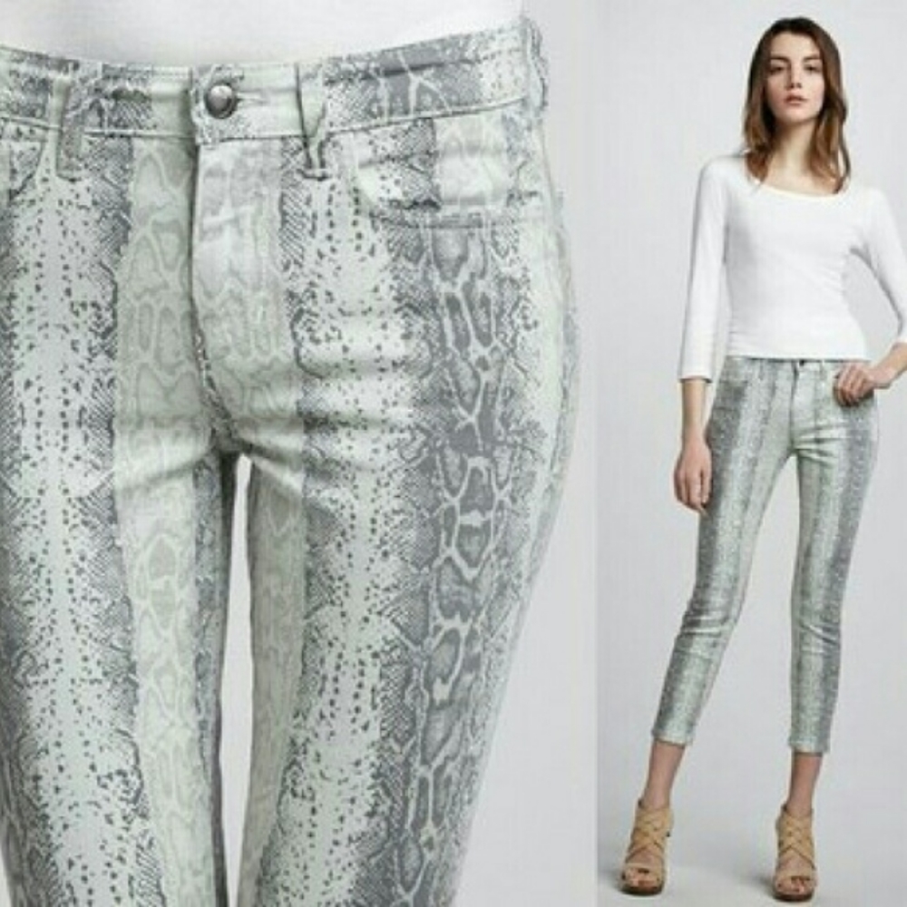 Joe'sJeans •"High Water" Skinny Jean in Mint Snake